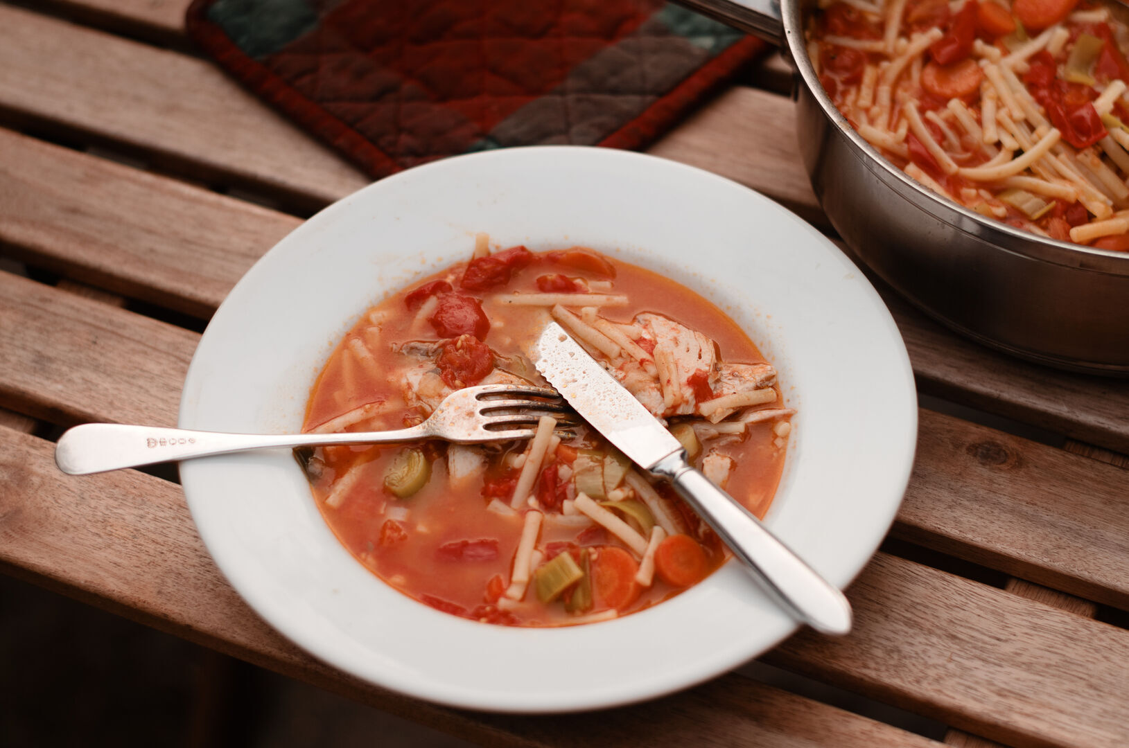 Kipstoofpot met pasta