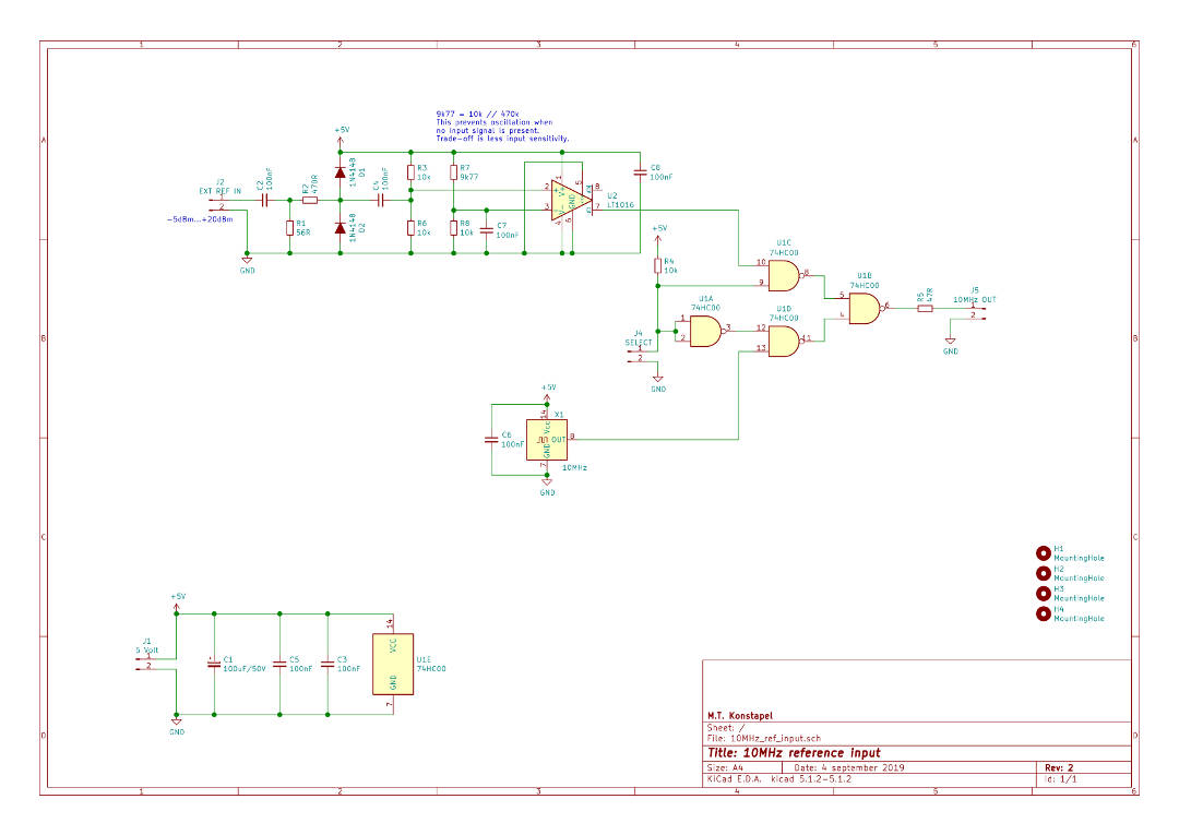 Schema 10MHz reference input Schema 10MHz reference input